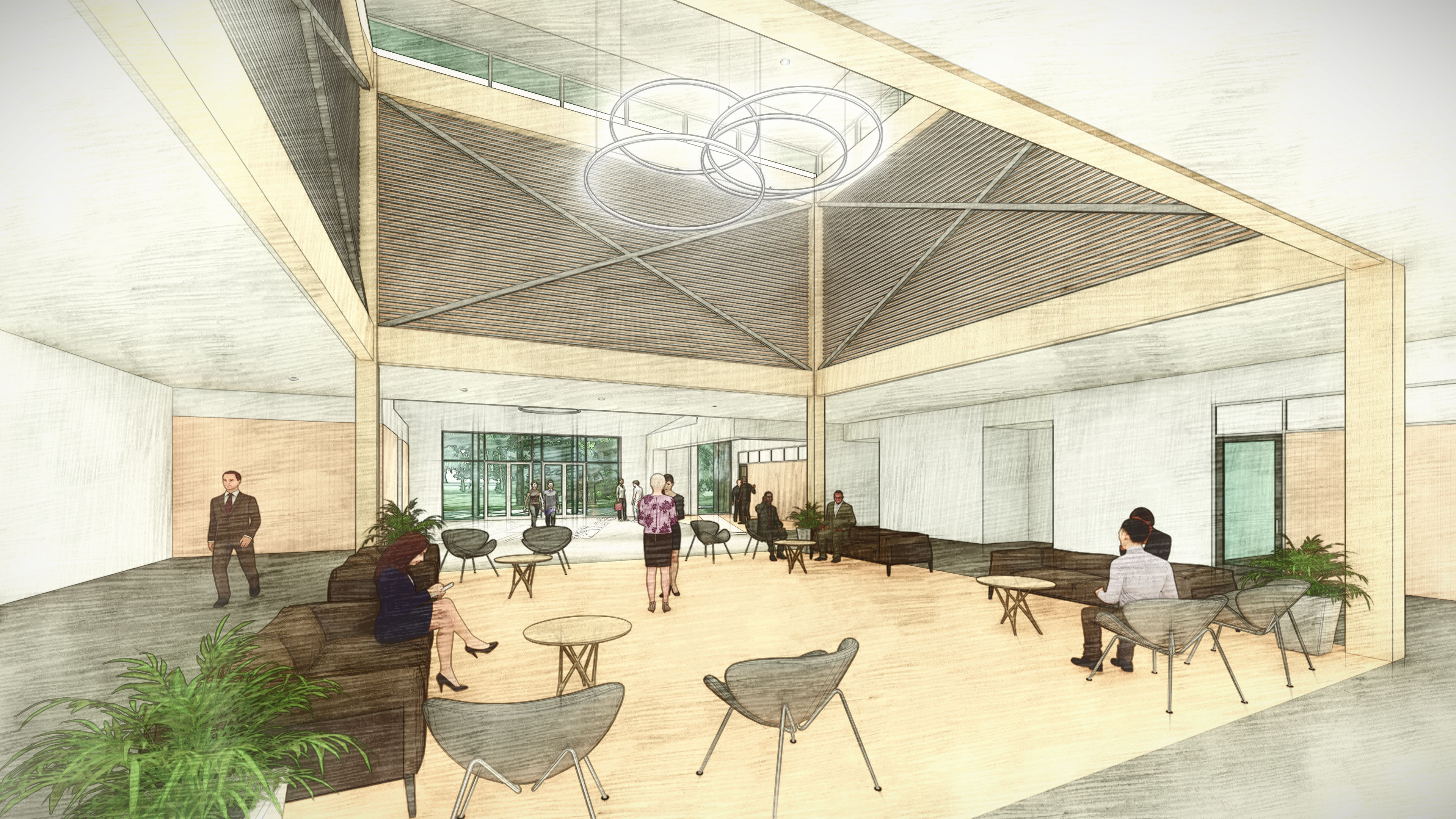 Francis Marion University - Honors Learning Center - Primary Atrium Interior Concept Rendering