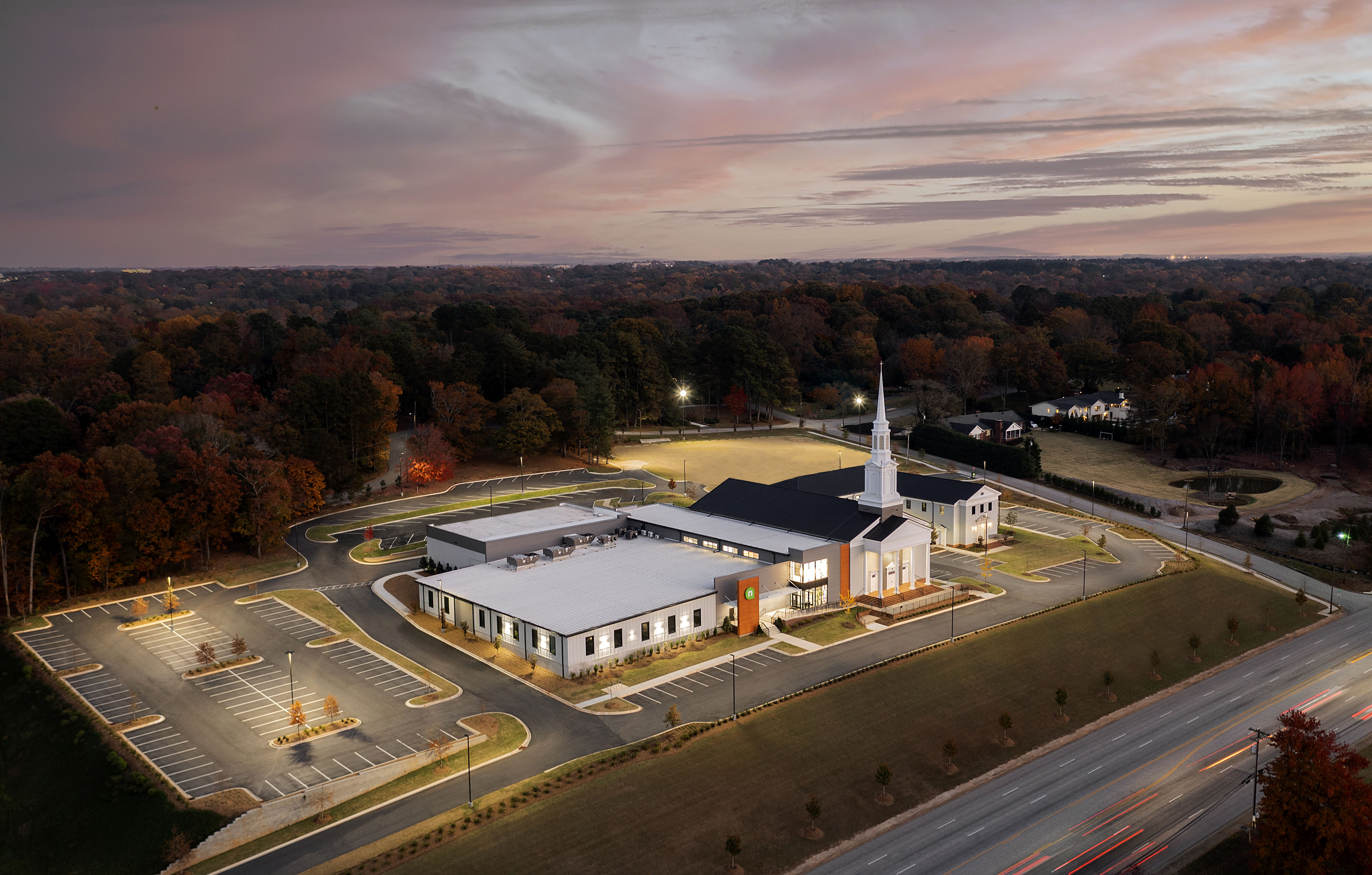 NewSpring Church - Eastlan Campus - Overall Campus Aerial Photo